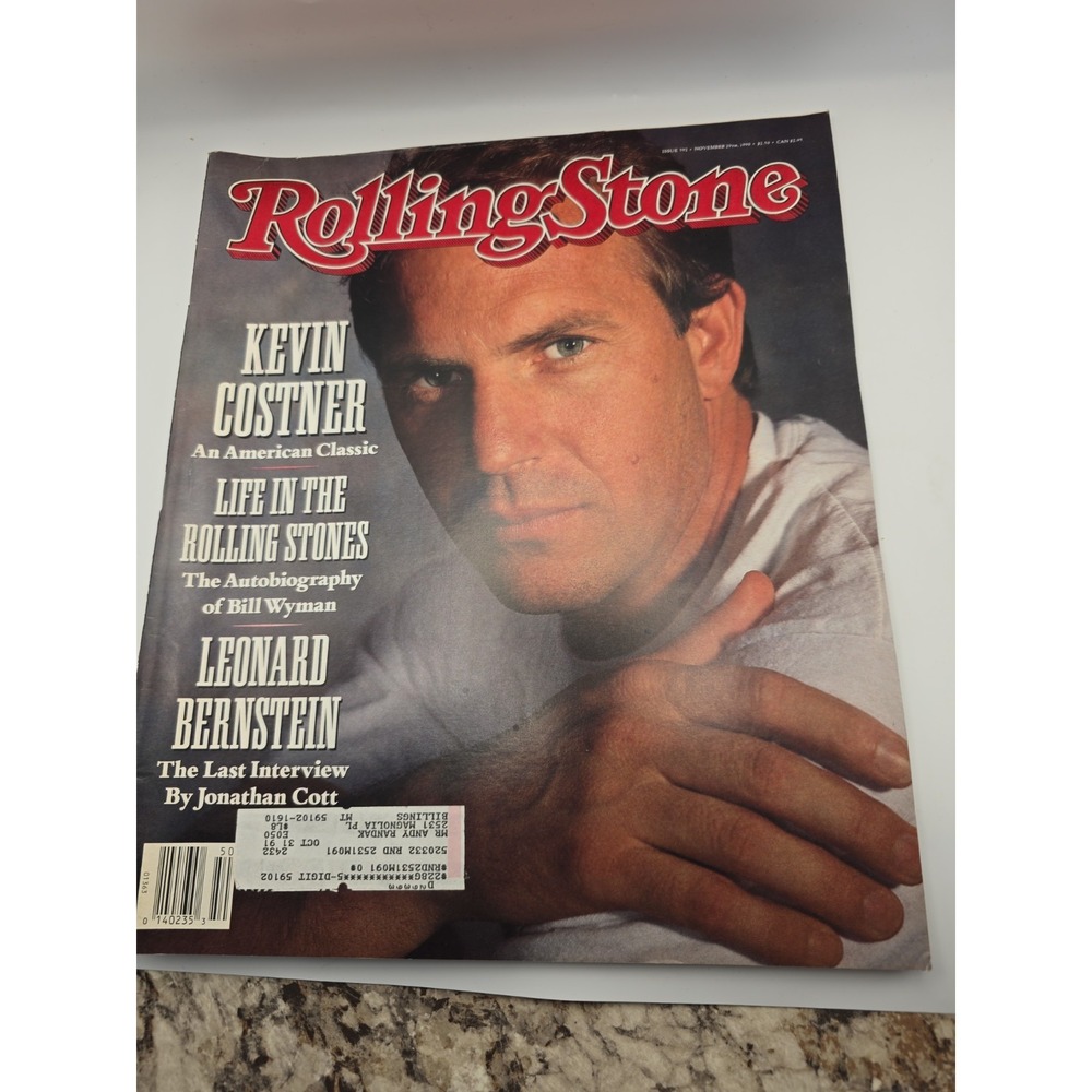 Rolling Stone November 29th, 1990 Kevin Costner Roling Stones Bill Wyman